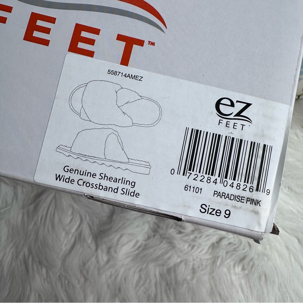 EZ Feet • Genuine Shearling Fluffy Hot Pink Slippers - Picture 3 of 12